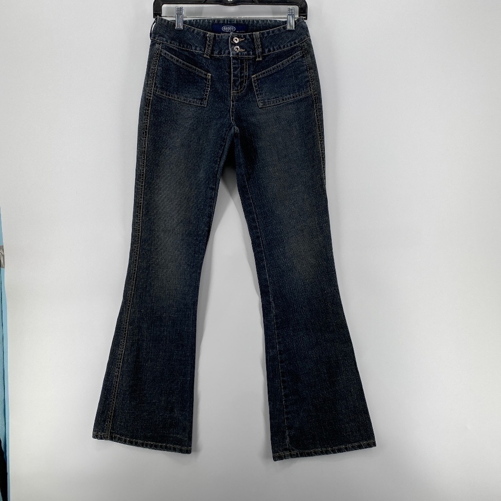 Brody Jeans Women's Size 26 Mid Rise Flare Leg Denim Full Length Blue Pockets